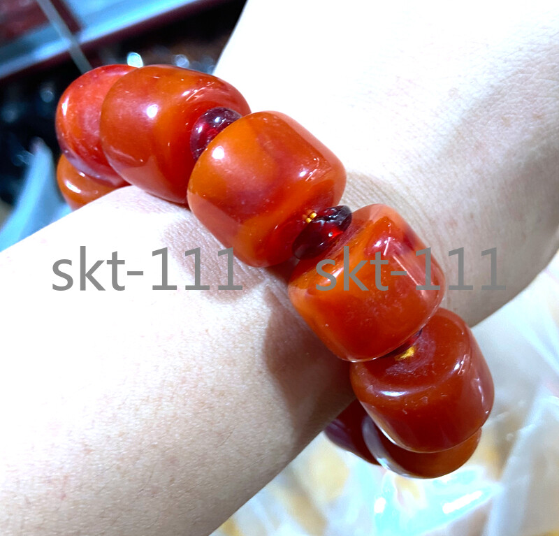 0 Certificate 18*20mm Natural Mexico cream orange beeswax Amber Bracelet 7.5”