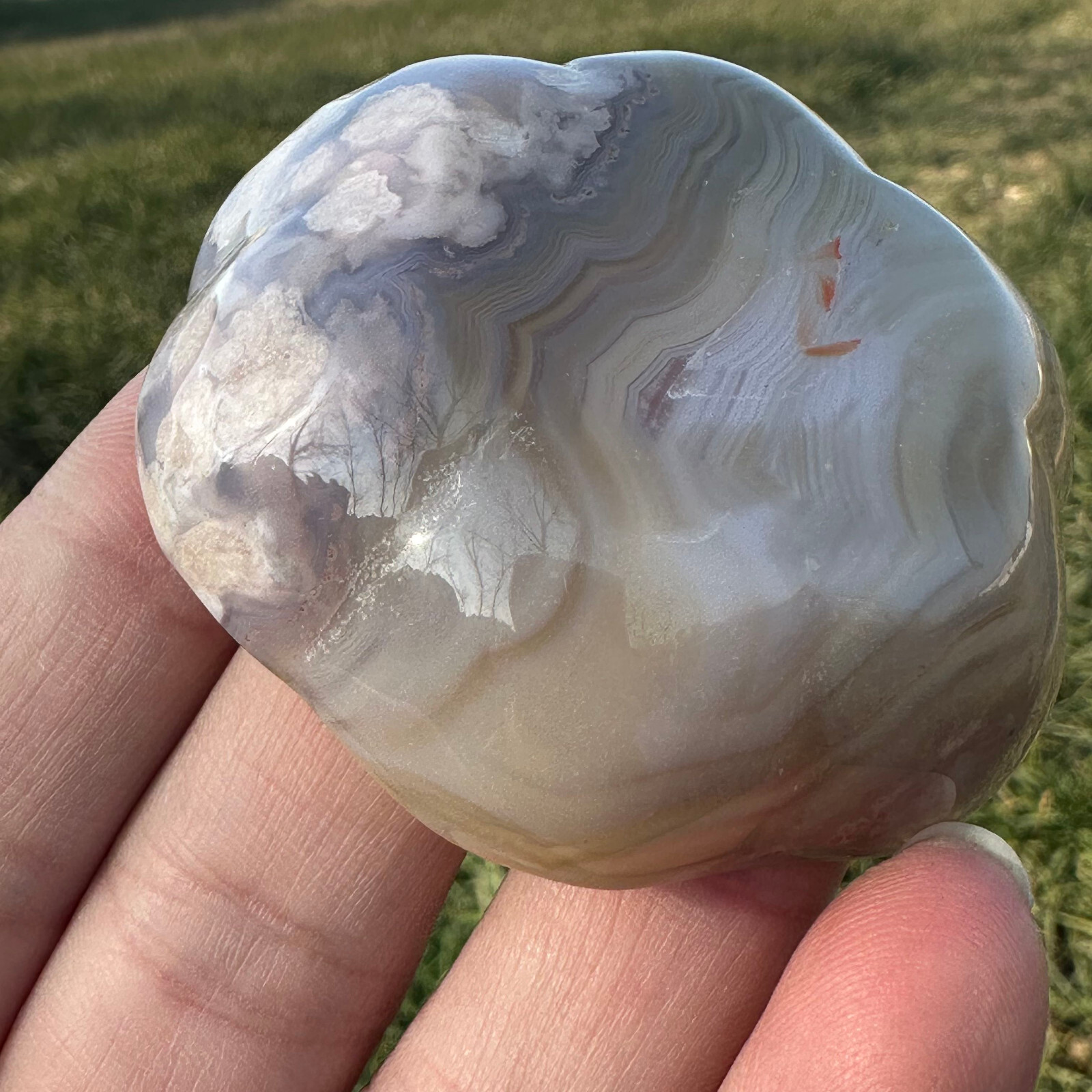 Natural Sakura Agate Bowl Quartz Specimen Skull Crystal Reiki Healing Gift 1PC