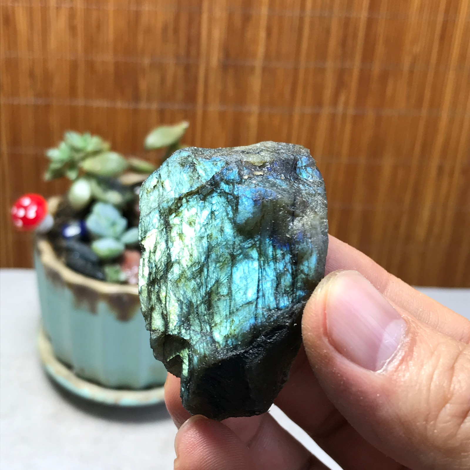 55-40-27mm Natural Labradorite Crystal gemstone Rough Mineral Specimen A5369