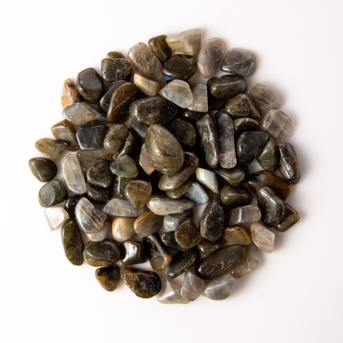 1/2 lb Tumbled Labradorite Gemstone Crystals 80-100 Stones Gem Rock Specimens