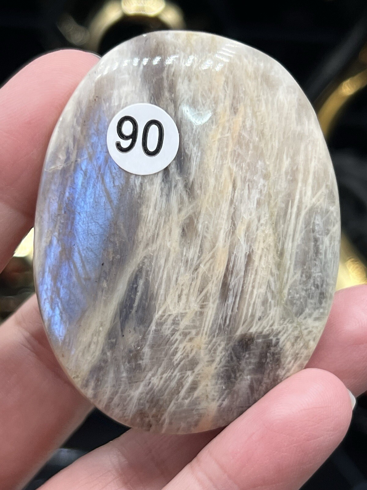 Natural Moonstone Sunstone Palmstone Blue Silver Copper Free ship & Gift