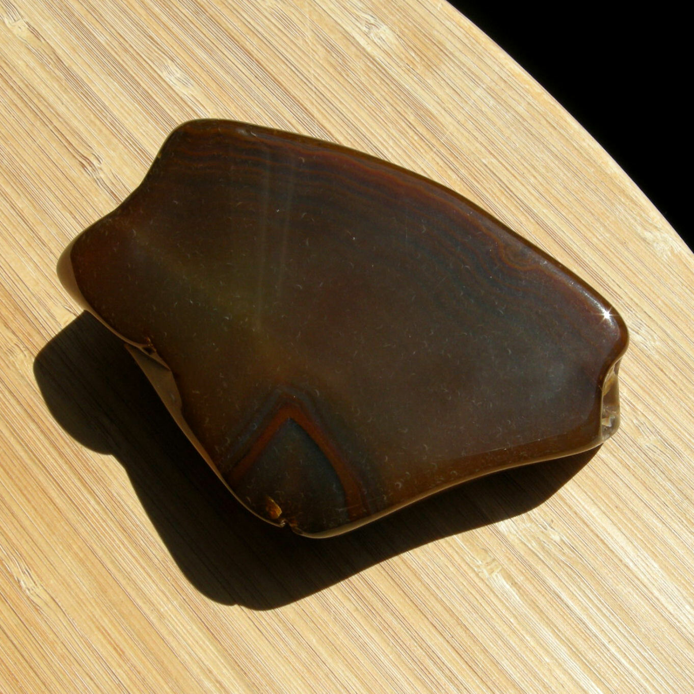 Agate Crystal Geode Slab Cut Polished Stone Slice Banded Brown Colors 4.5 Inches