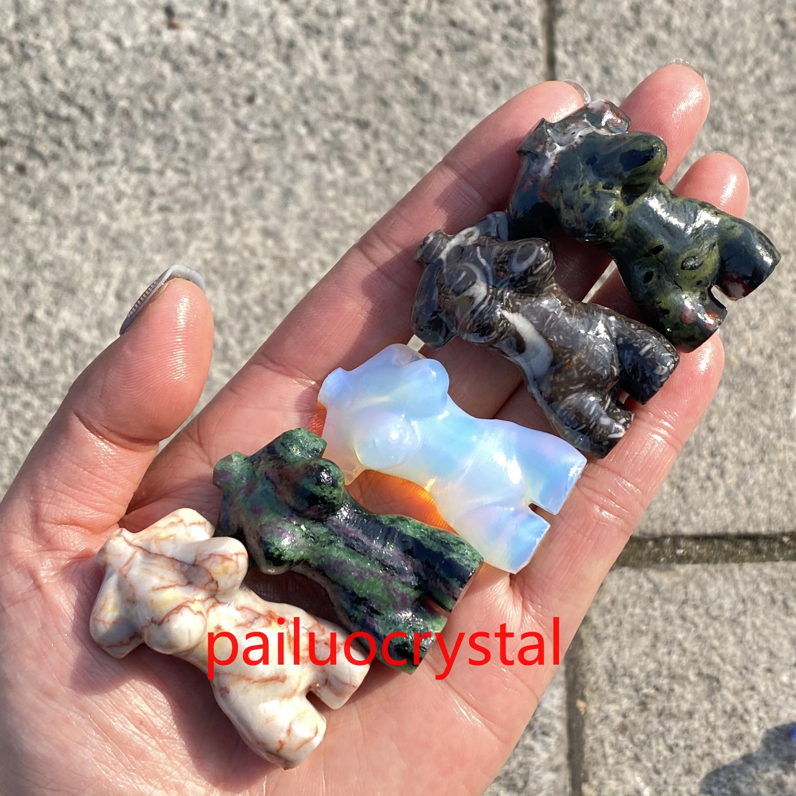 10pcs Wholesale Natural Mixed Women Quartz Crystal Skull Carved Goddess Gem 1.8″