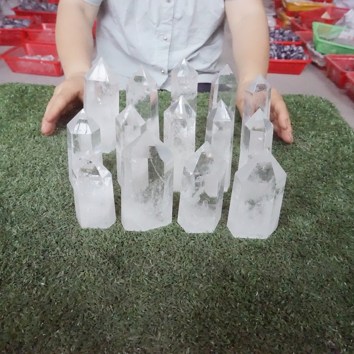 7.7LB 14Pcs Natural Clear White Quartz Crystal Point Tower Polished Healing
