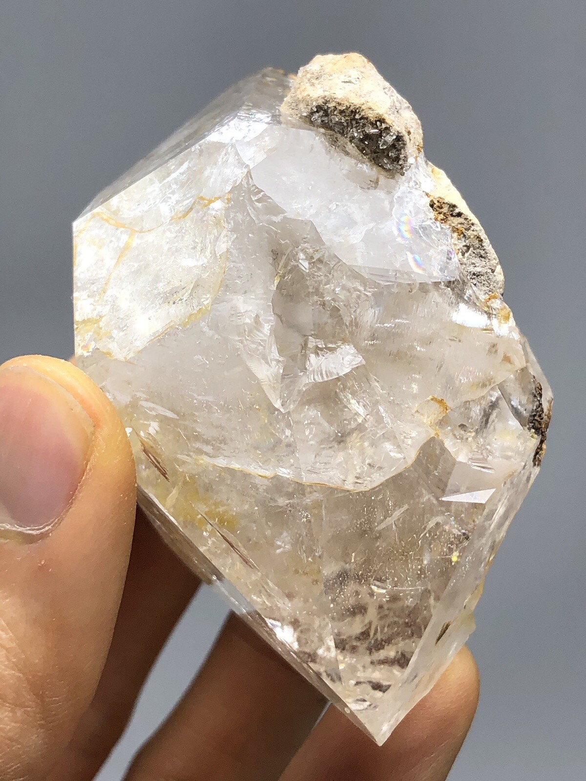 Golden Herkimer Diamond Quartz + Druzy 5.3oz! Large raw Healer Rainbows N38