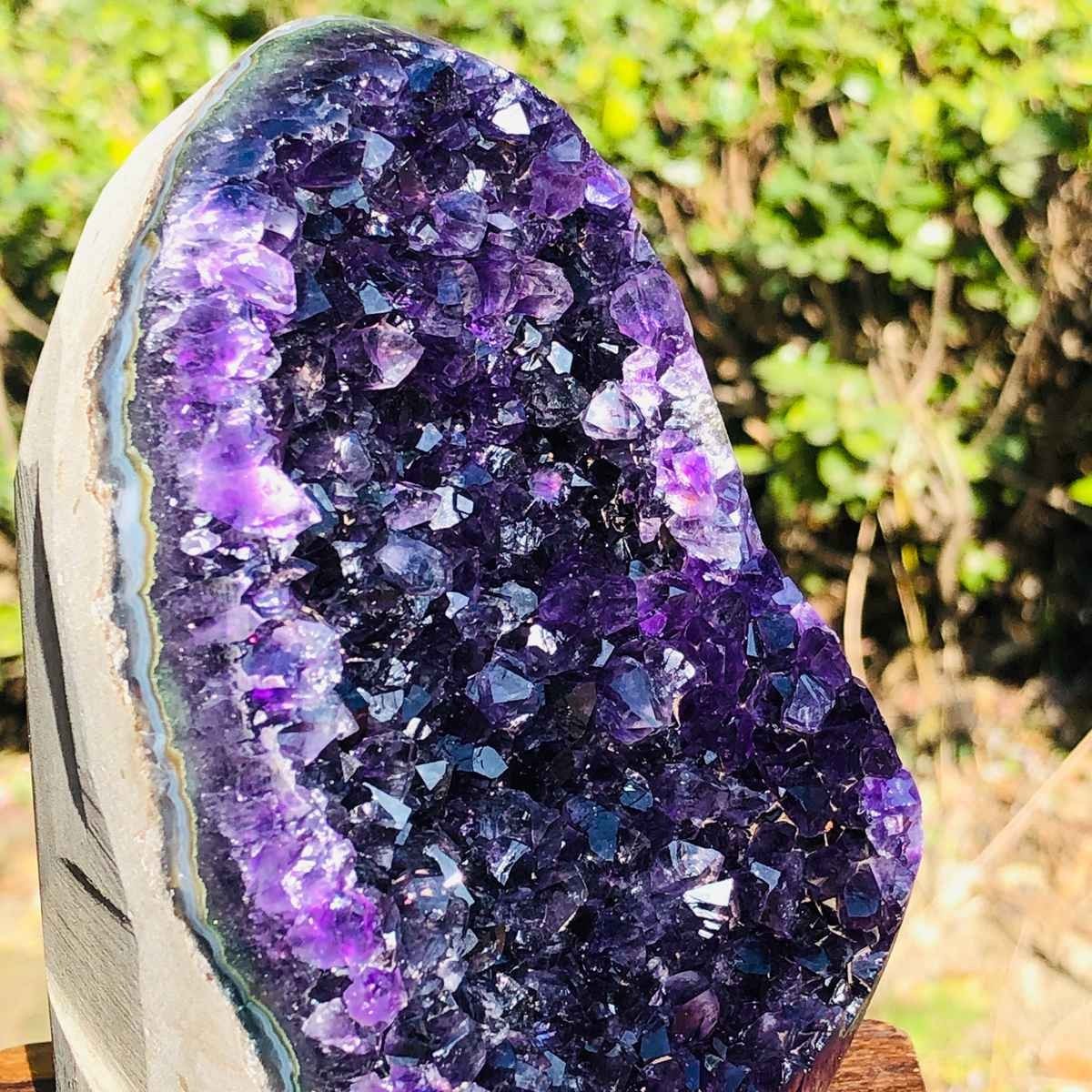 2piece Natural Crystal Amethyst Geode Wealth Attraction Collection 1.12+1.15kg