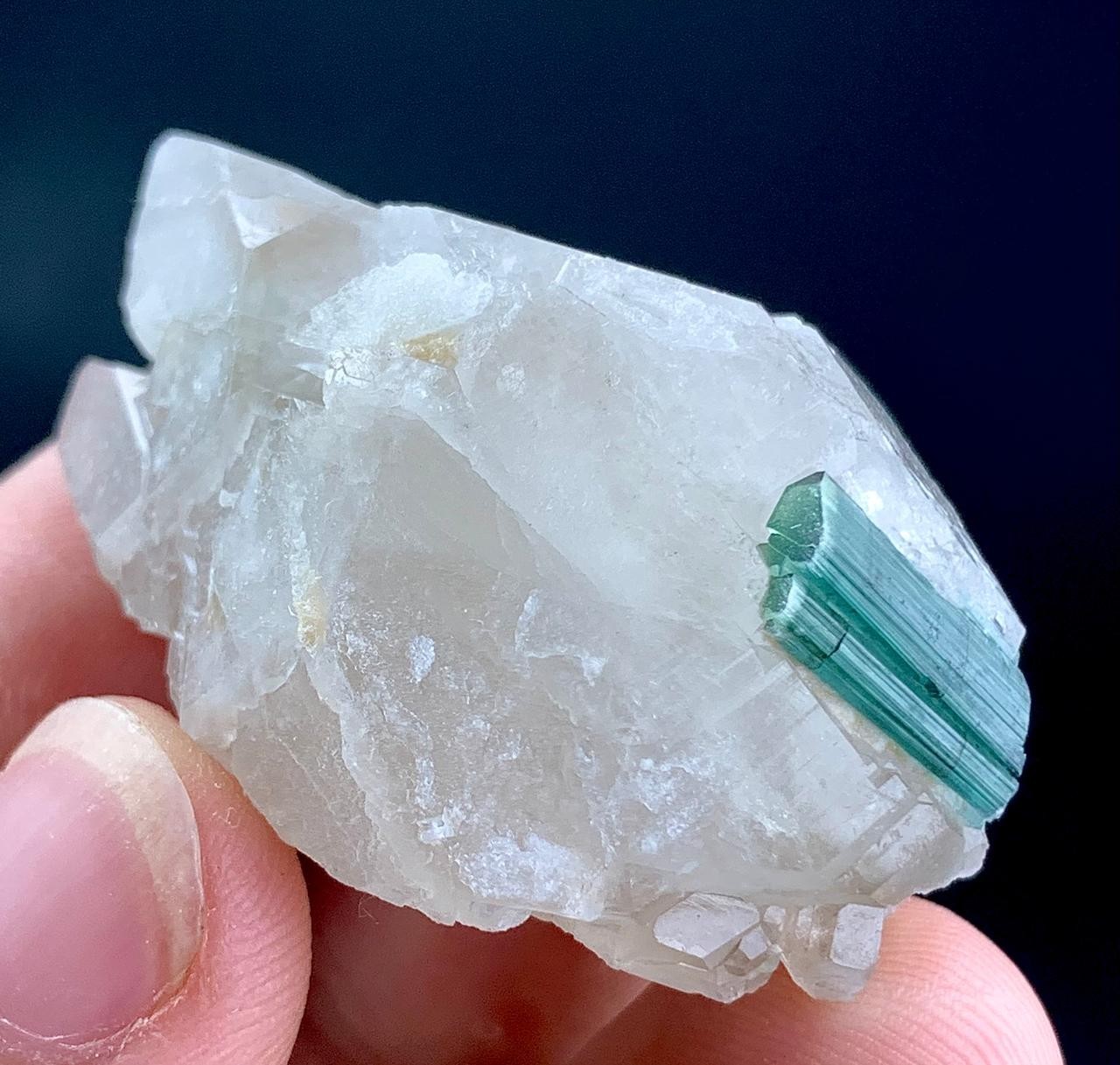 93 Carat Tourmaline Crystal With Quartz Specimen From Afghanistan