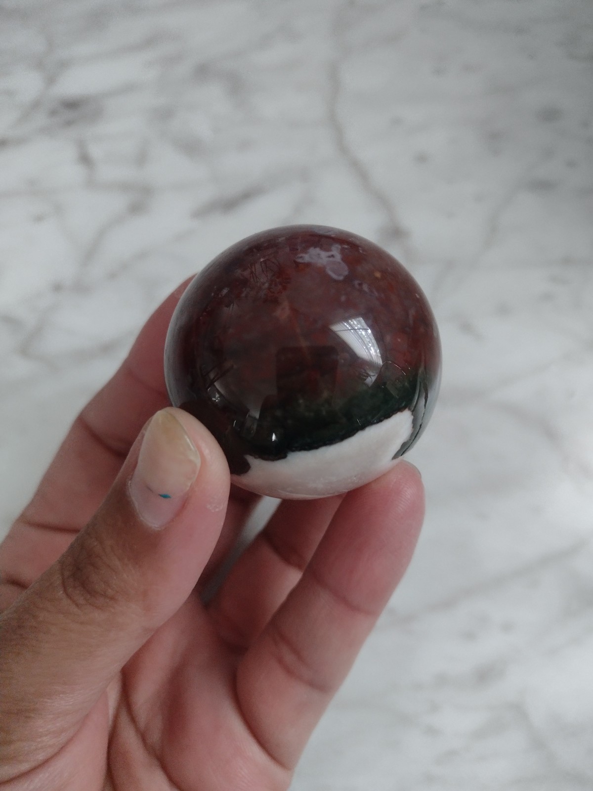 42mm Ocean Jasper Sphere Madagascar Carving Crystal Stone Ball