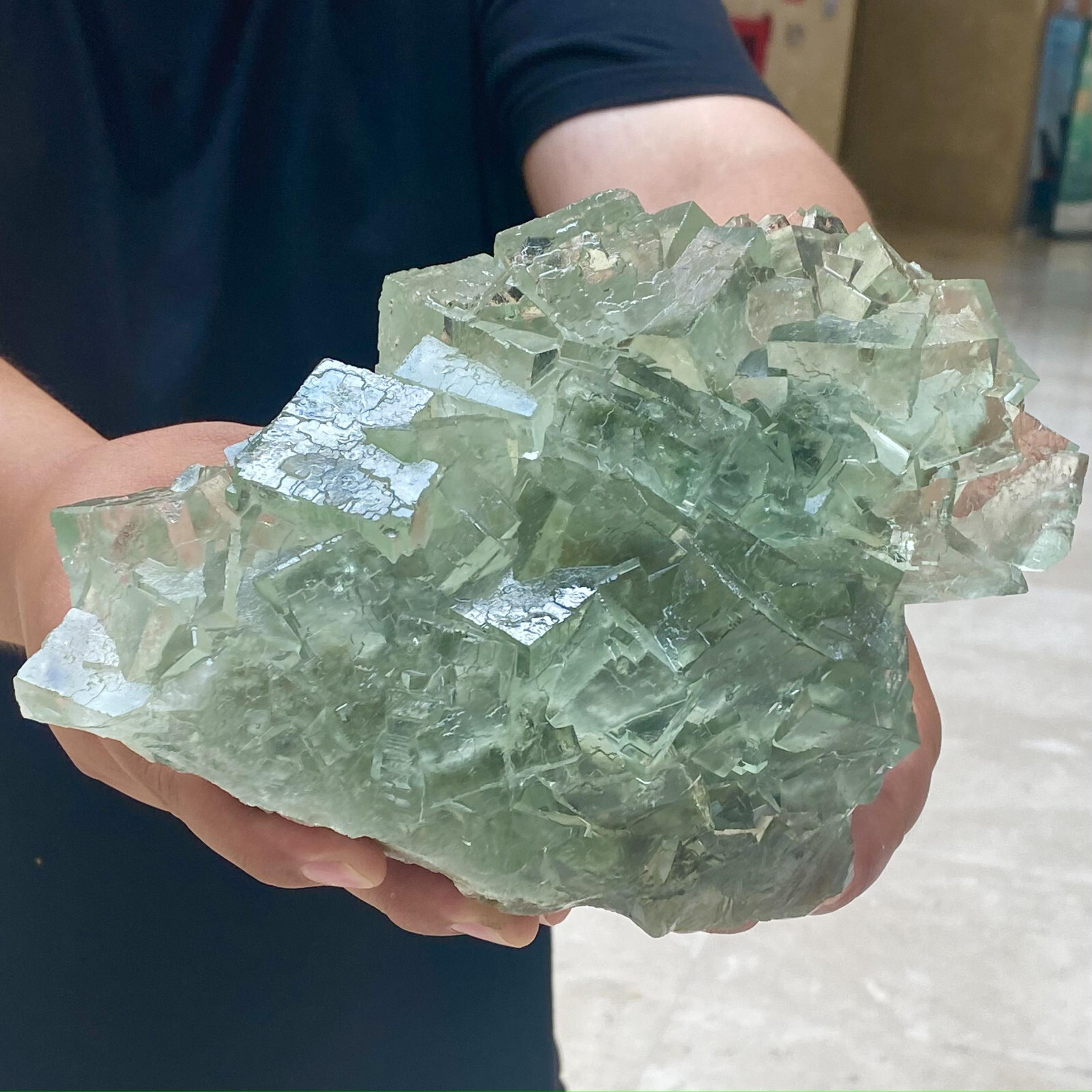 6.87LB Natural green fluorite crystal mineral specimen-Xianghualing fluorite 、