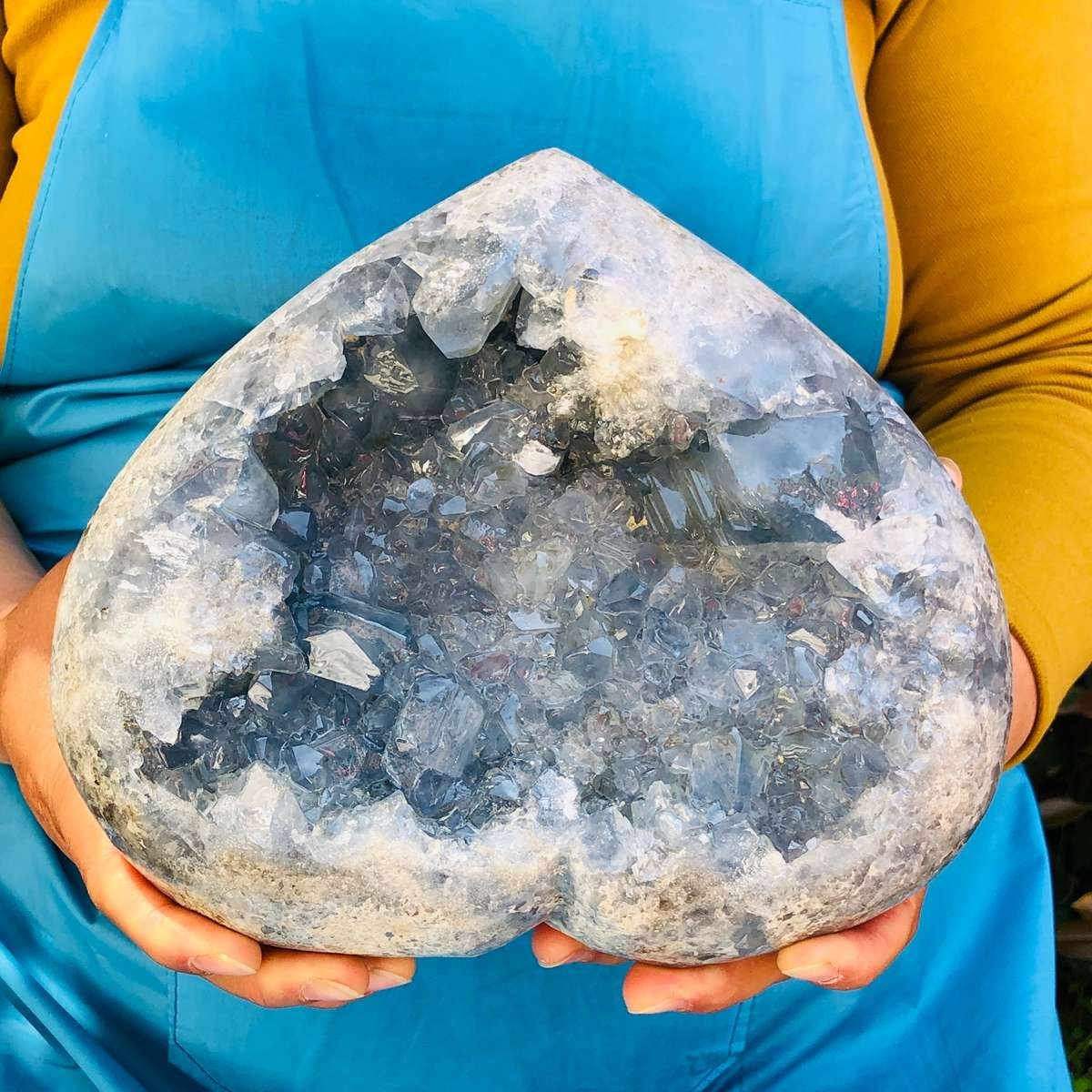 12.95 LB Large Natural Celestite Geode Crystal Cluster Healing Specimen 4459
