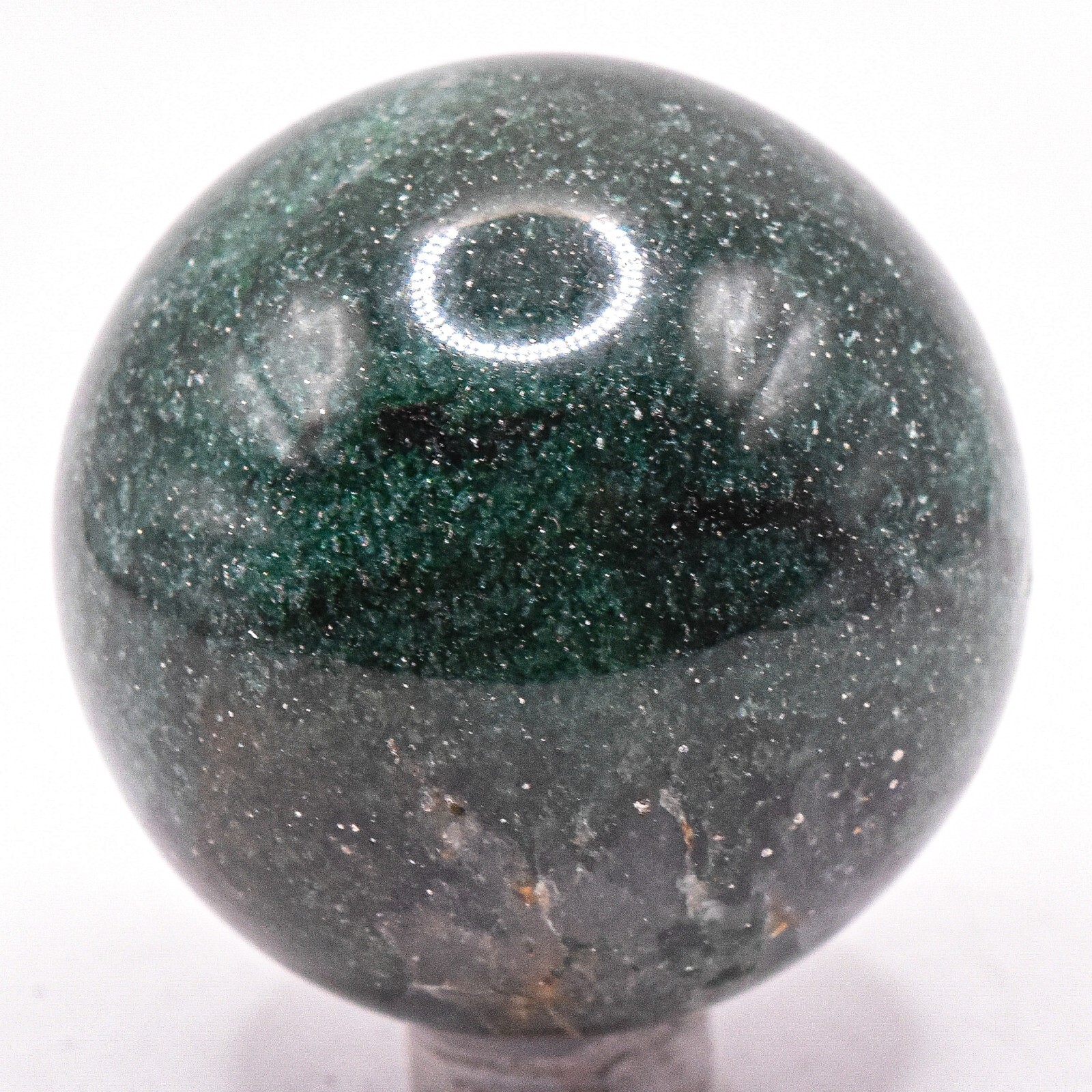 49mm Dark Green Jade w/ Inclusions Sphere Polished Natural Crystal Mineral India
