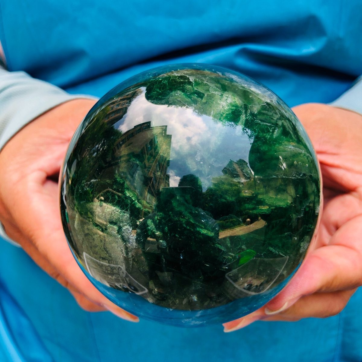 4.92LB 2Pcs Natural Colourful Fluorite Sphere Quartz Crystal Ball Healing Stone