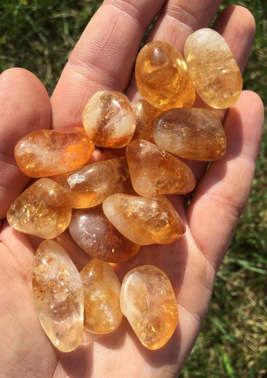 Citrine (Treated) Tumbled Stone, Polished Citrine Crystal from Brazil