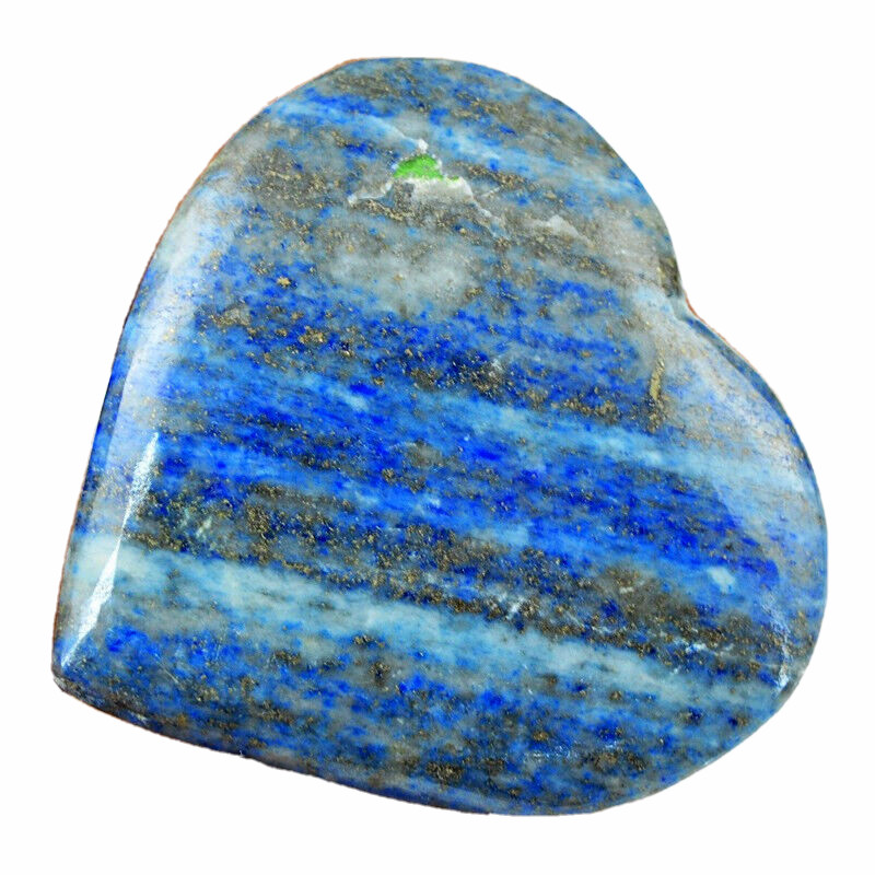 Lapis Lazui Crystal Heart Palm Stone Blue Rock Reiki Healing Energy Crystal