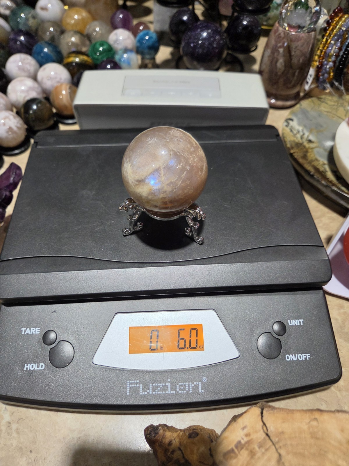 Crystal Peach Moonstone/Sunstone Sphere