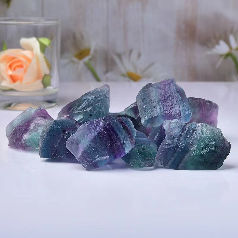 Raw Rough Rainbow Fluorite Chunks Healing Crystal Mineral Rocks Specimens 1PCS