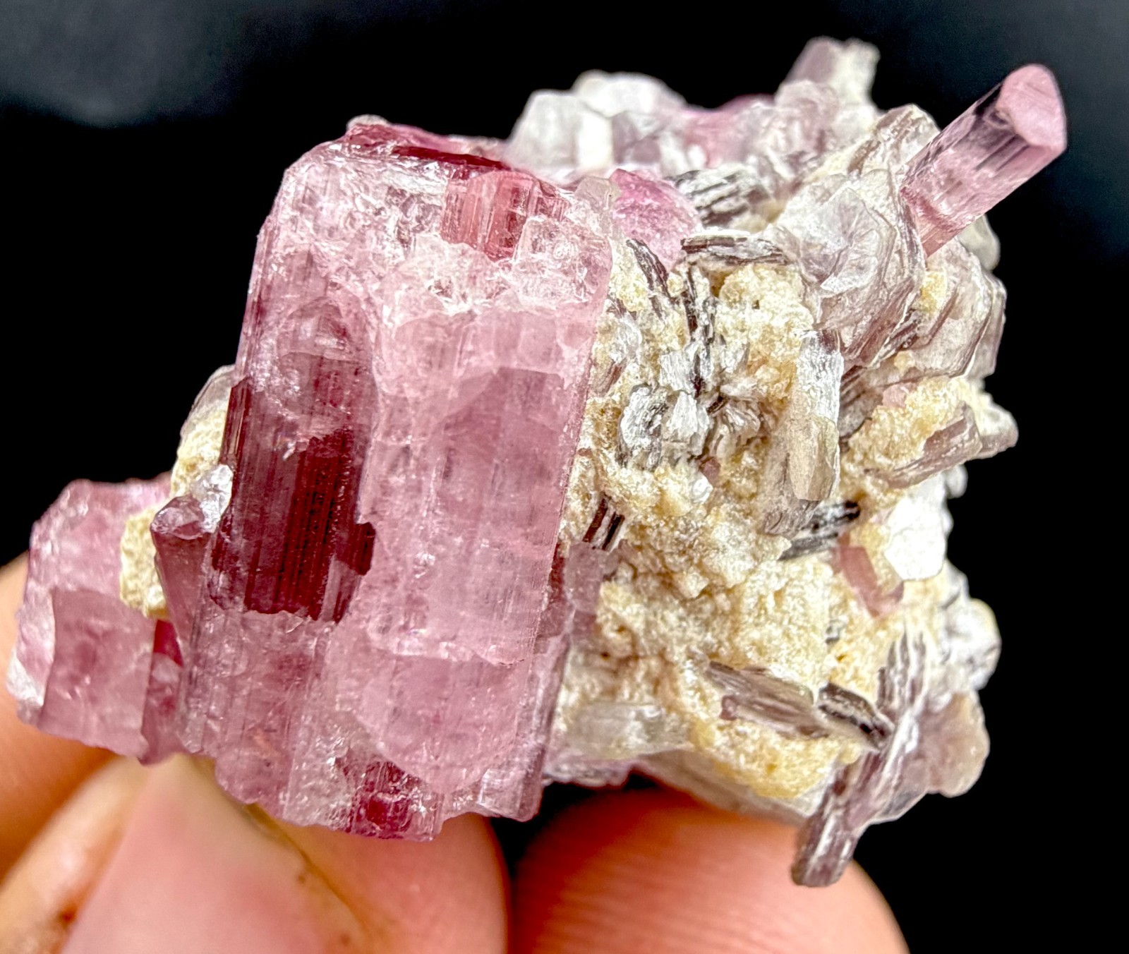 Natural pink tourmaline specimen Combine With Mica From Afghanistan