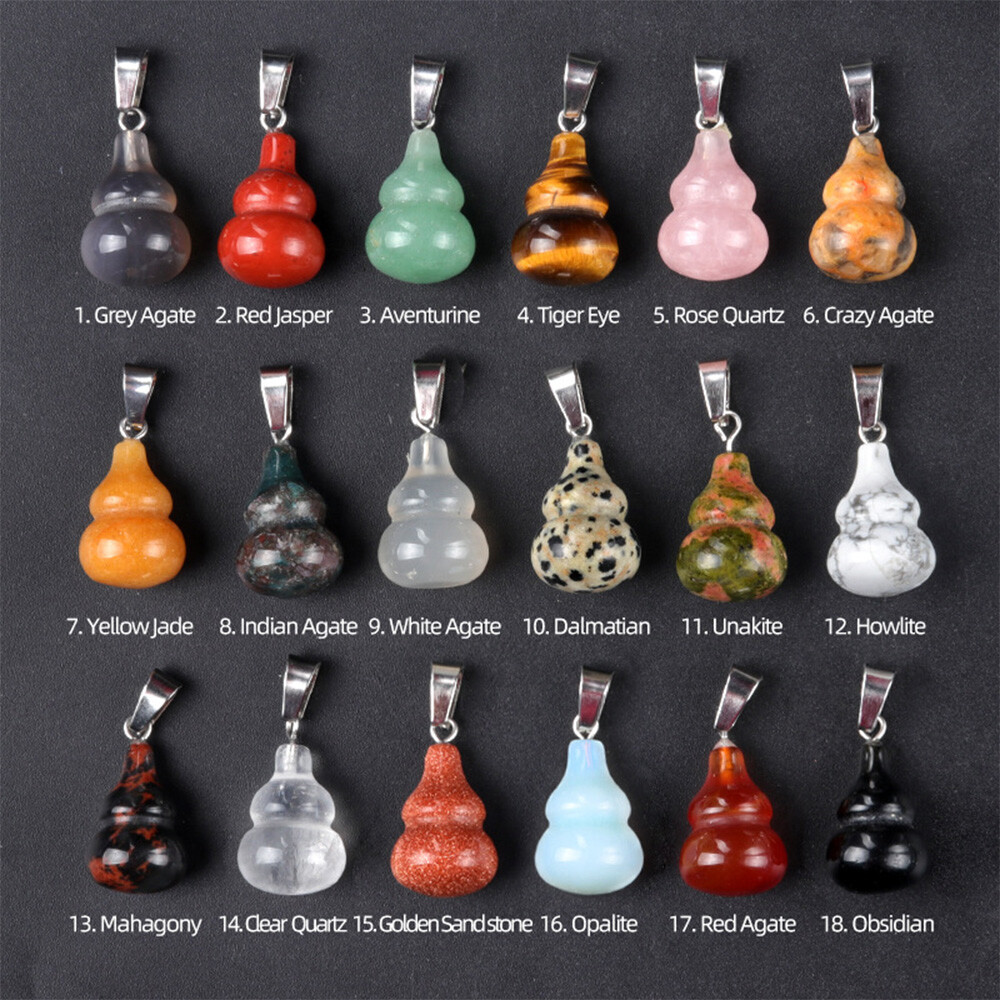 13*20mm Crystal Stone Gourd-shaped Gemstone Beads Pendant for Jewelry Making DIY