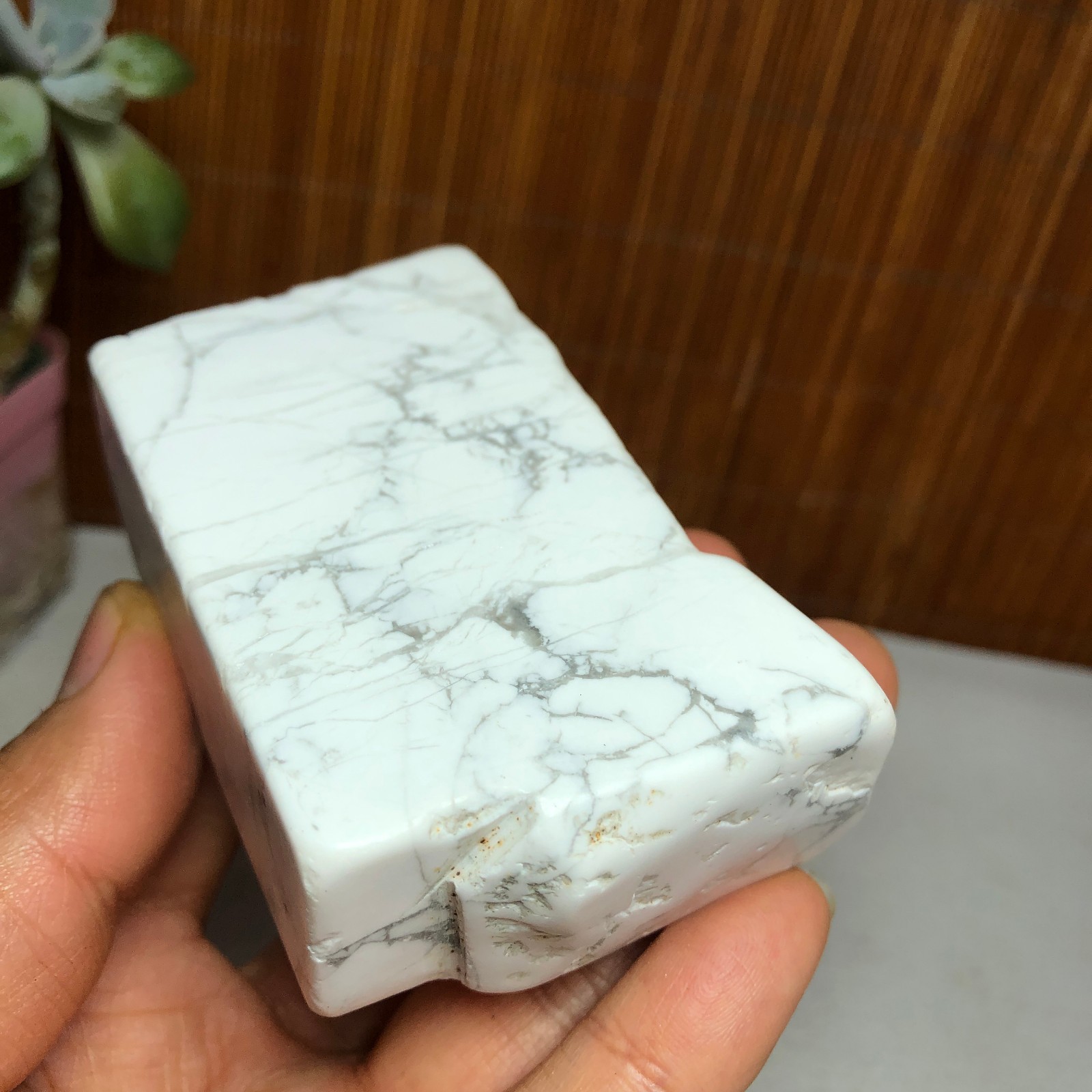 73-51mm Natural White Turquoise block polish/rough Crystal specimens 251g A2253