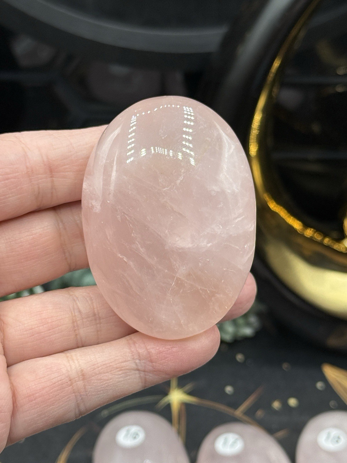 Natural HQ Rose Quartz Palmstones Beautiful Pinks Free shipping
