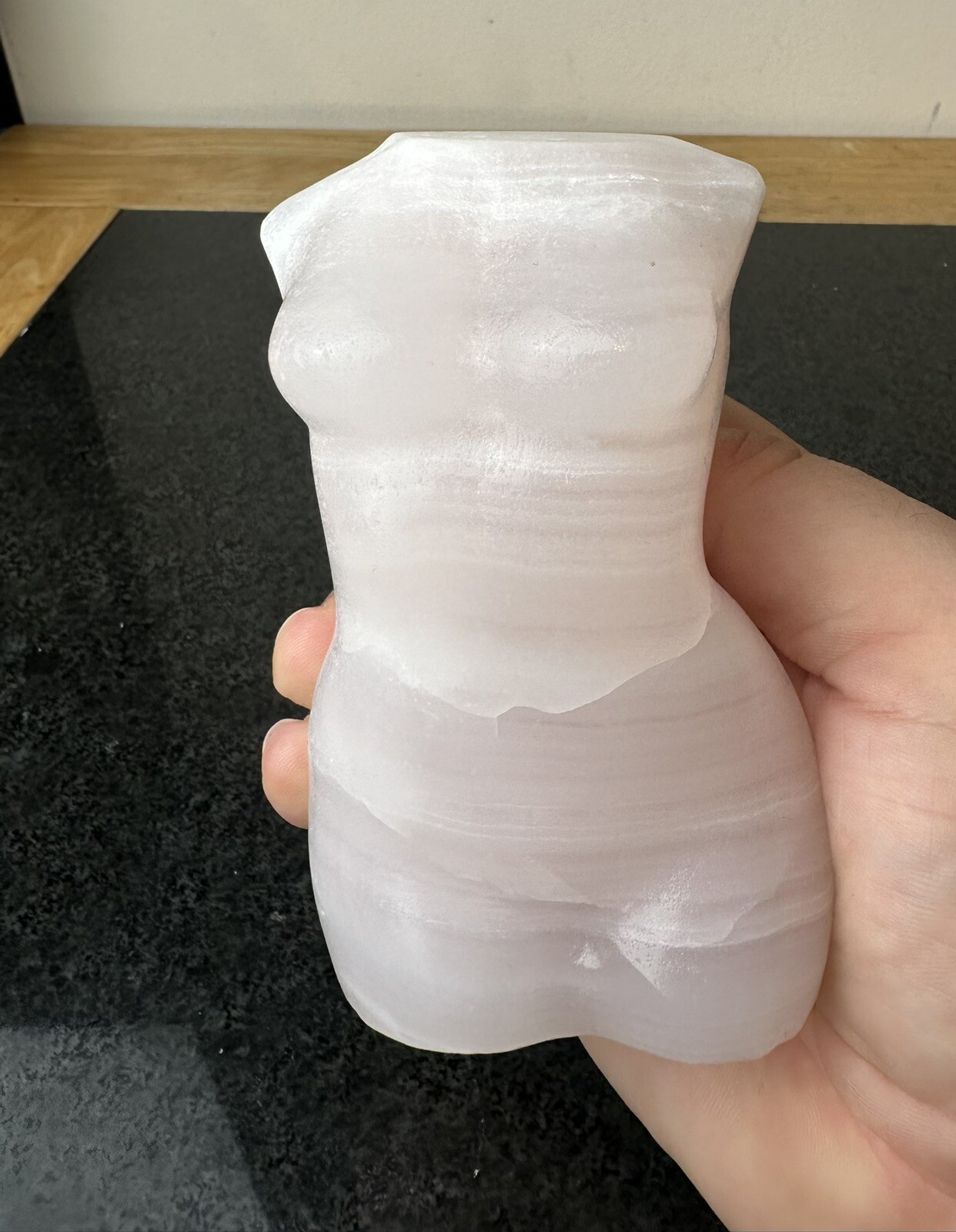 Large Pink Jade Lady Women Body Crystal Carving 708g 11.7cm P1