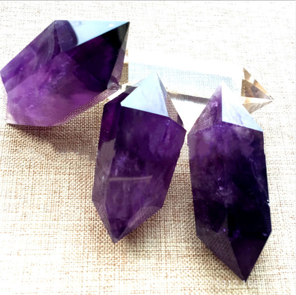 4-5cm Natural Purple Amethyst Quartz Crystal Point Wand Obelisk Healing Tower