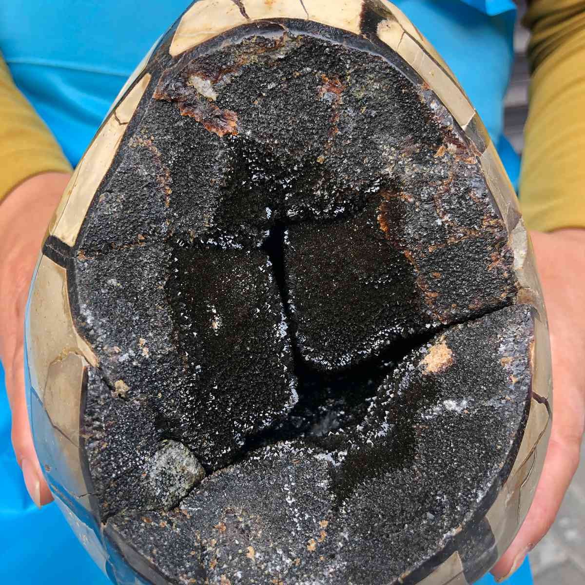 4540G Natural Turtle Back Stone Dragon Crystal Cave Crack Gem Healing 4357
