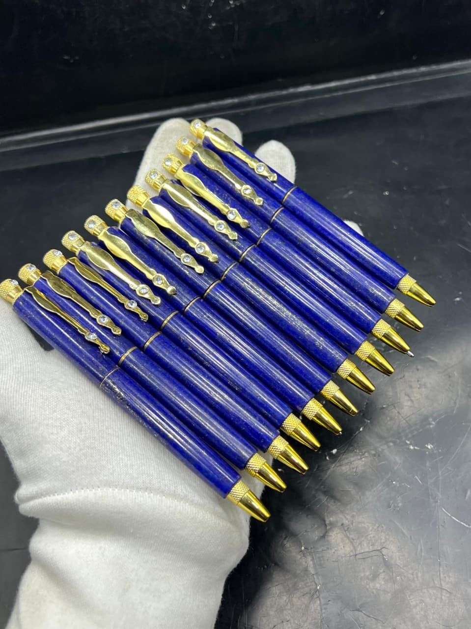 Lapis Lazuli Ballpoint Blue Ink Pen 12 Pcs High Quality