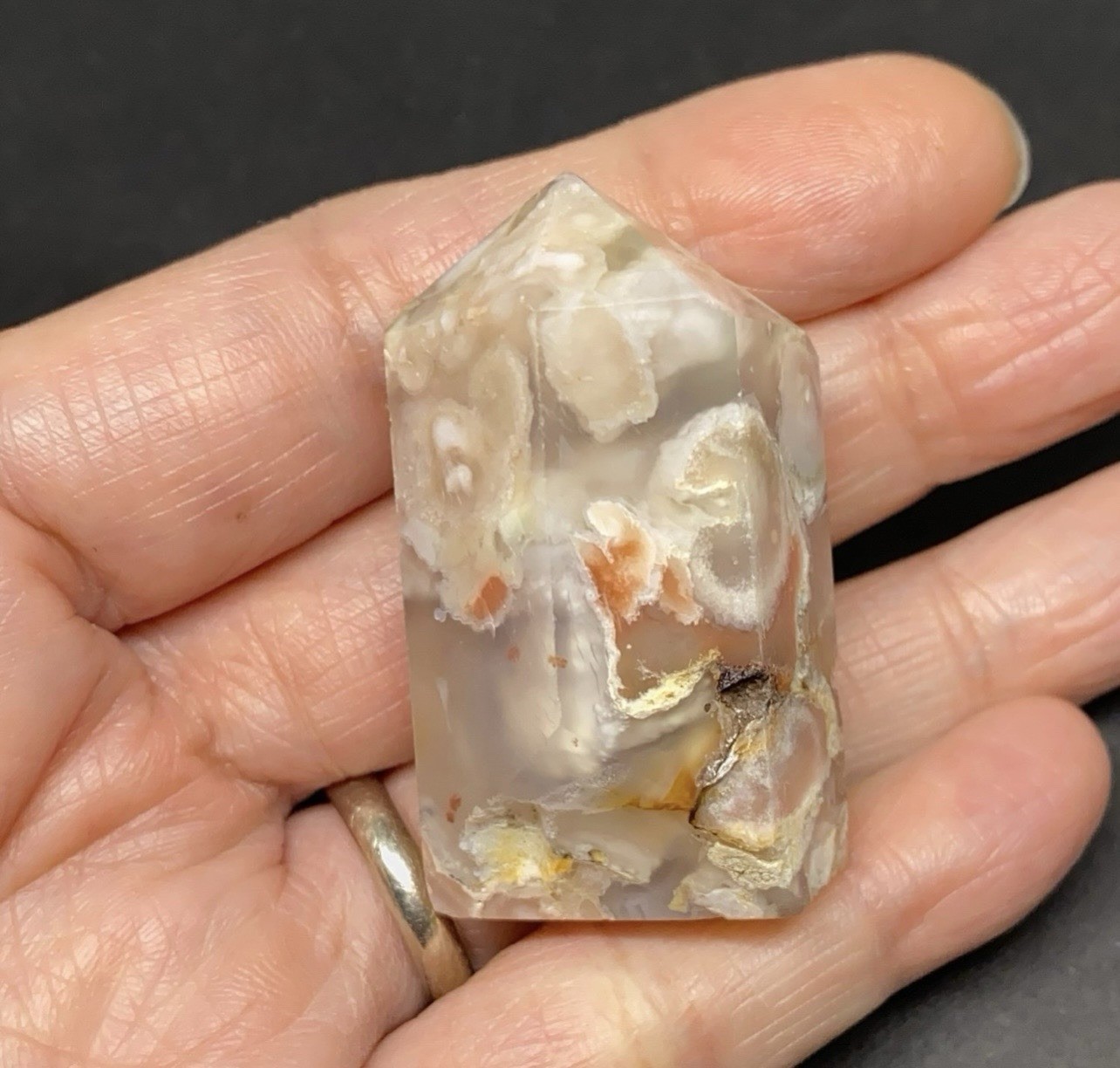 Flower Agate Crystal Point From Madagascar 38g