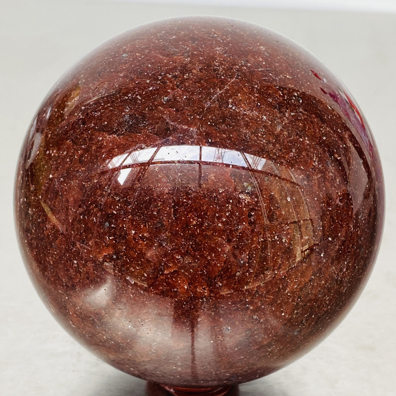 Natural strawberry Quartz Sphere Quartz Crystal Ball Reiki Healing 2240G