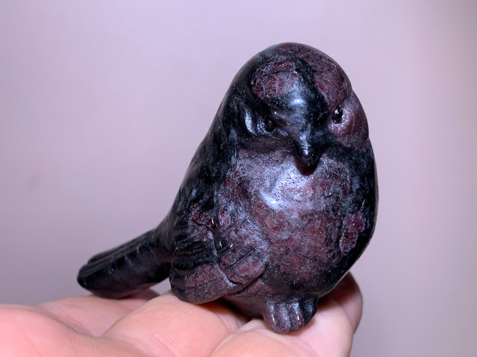 2.5”+ Natural Garnet quartz crystal hand carved Crystal Bird skull 1pc