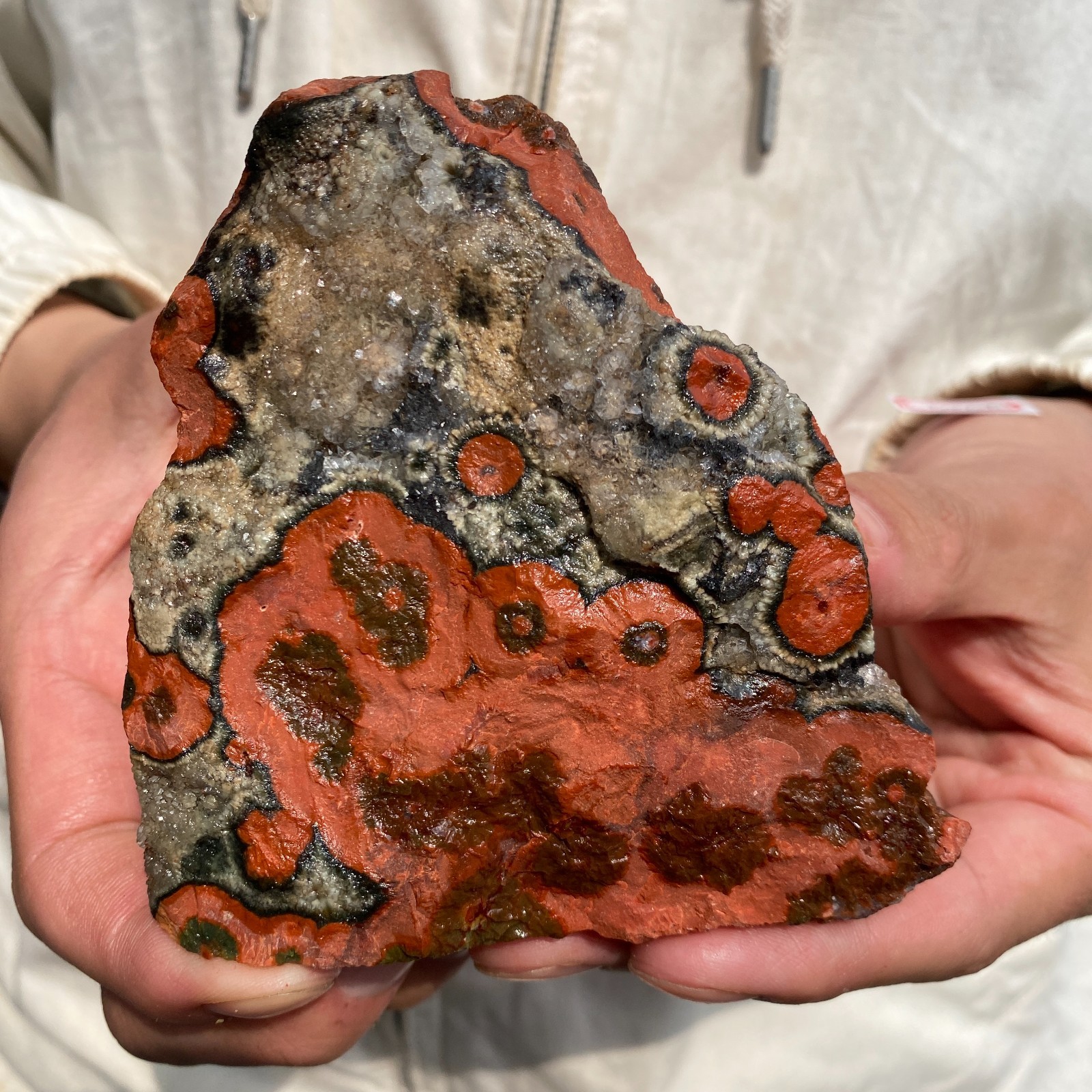 350G Rare Natural Raw Ocean Jasper Rough Quartz Crystal Mineral SpecimeM