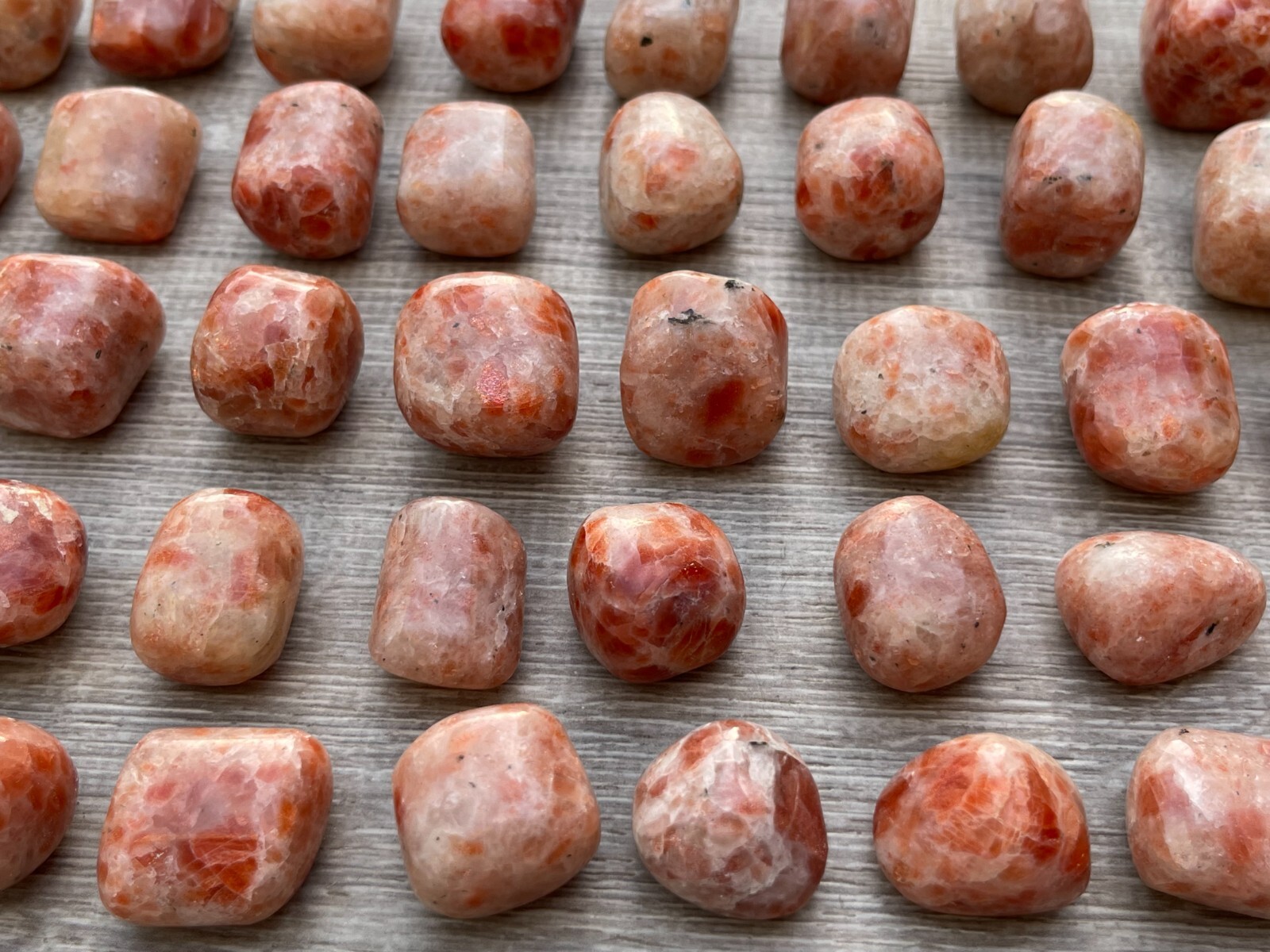 Grade A++ Sunstone Tumbled Stone, 1-1.25″ Tumbled Sunstone, Wholesale Bulk Lot