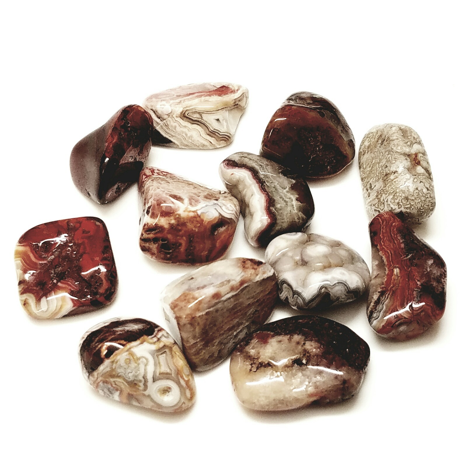 25g Small Tumbled Crazy Lace Agate Gemstone Crystals Crafting Gem Jewelry Making