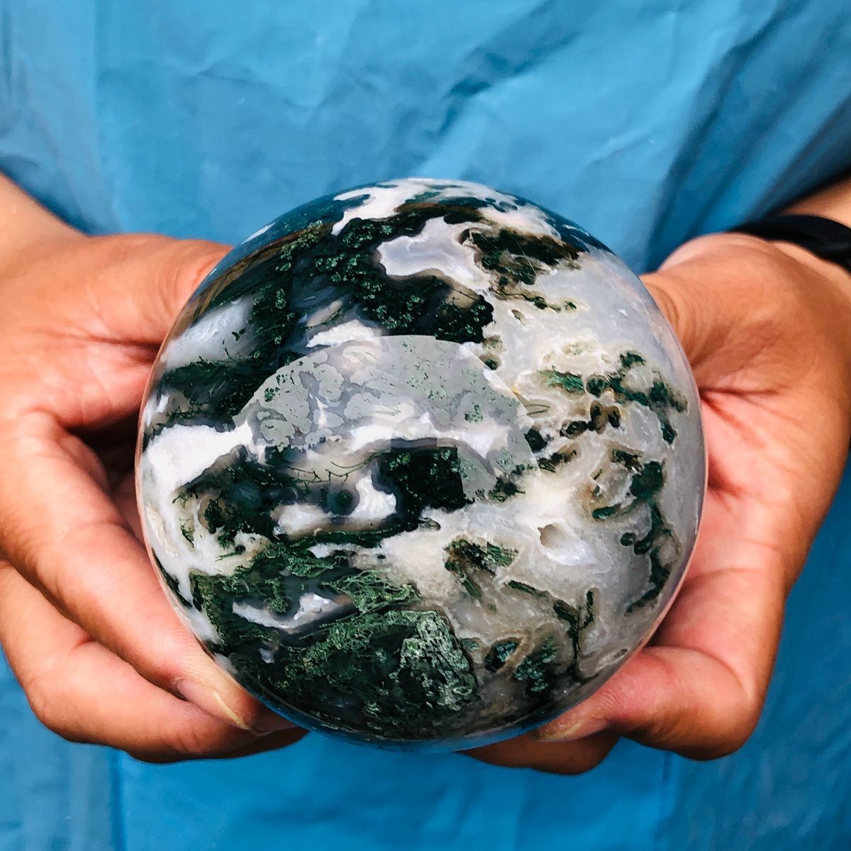3 pieces 2490g Natural aquatic Agate Ball Quartz Crystal Sphere Healing 2111