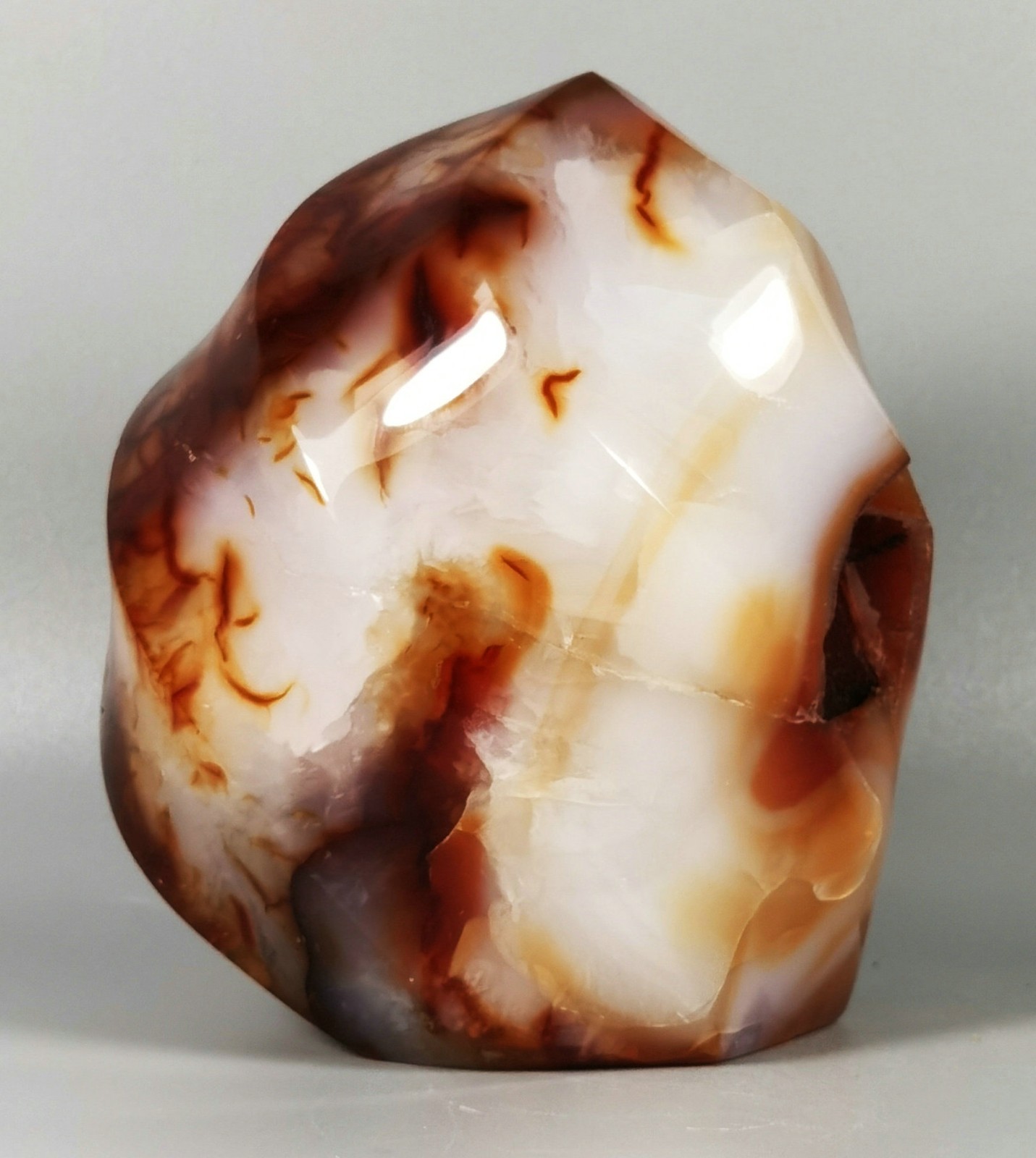 RARE Red Carnelian Agate Crystal Flame Reiki Stone Healing