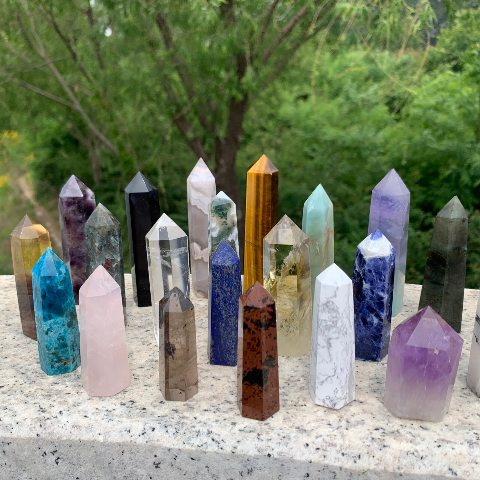 Wholesale Lot 21PCS Natural Quartz Obelisk Tower Point Crystal Healing