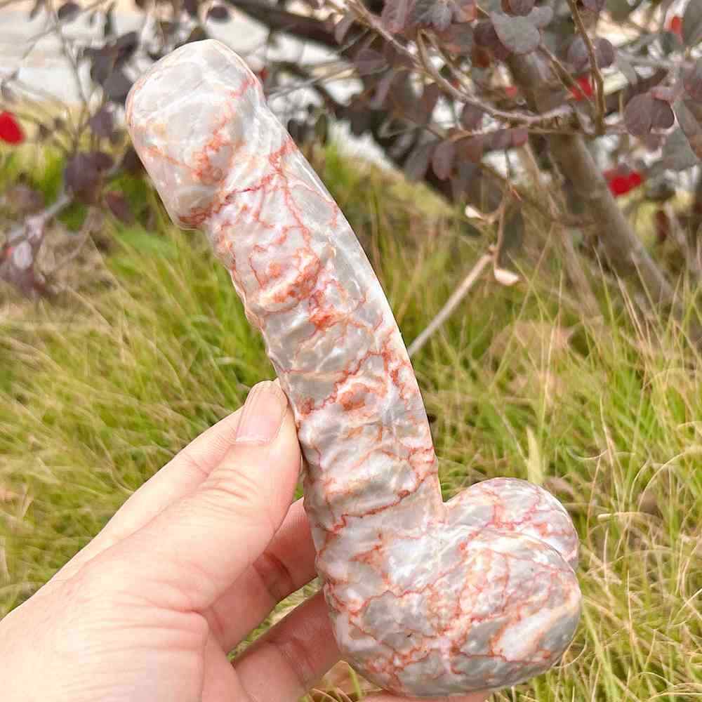 6″+ Natural Red Network Massage Stick Quartz Carved Crystal Massager Penis 1pc