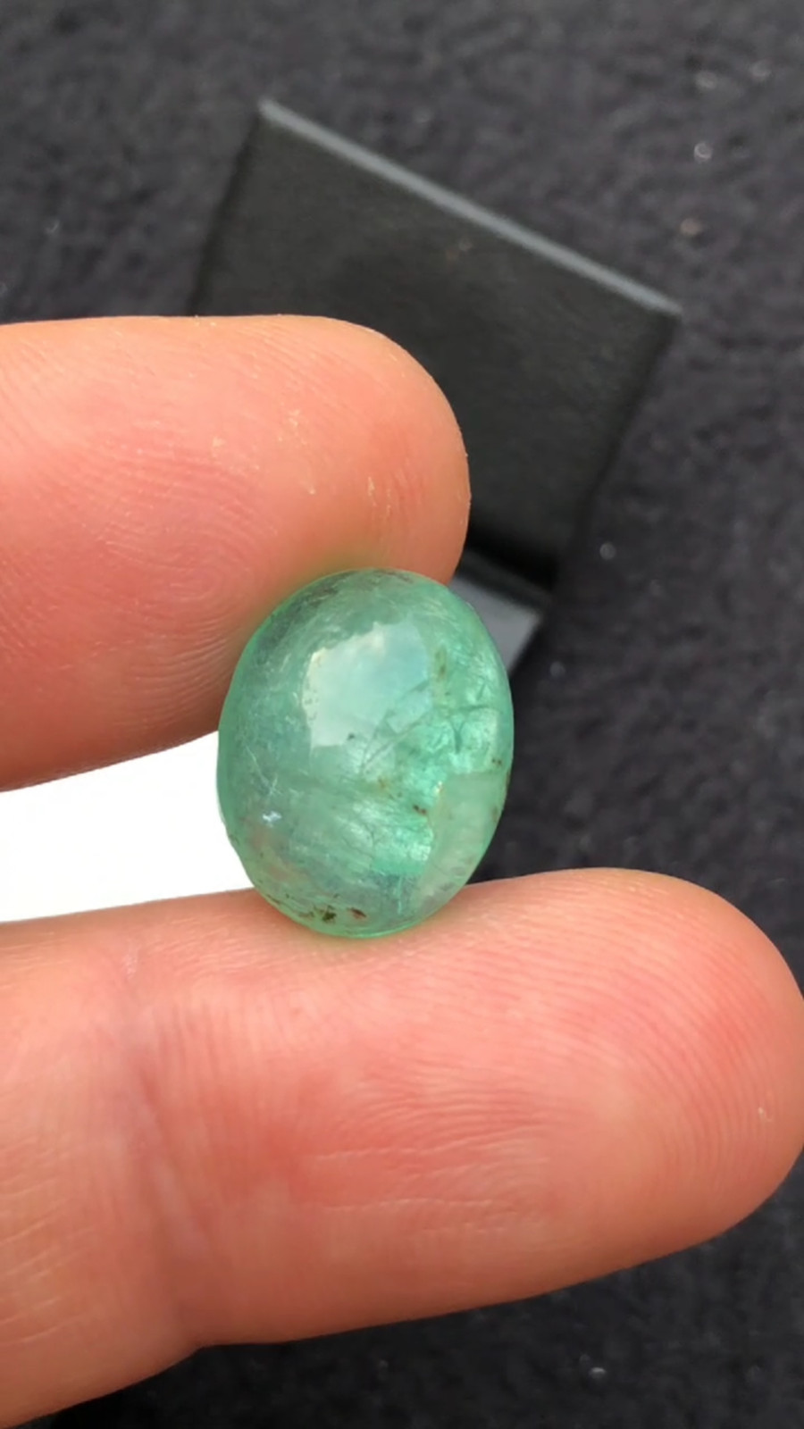 12.25ct Natural Emerald Cabochon Nice Color and luster Chitral Big Size17x13x7mm