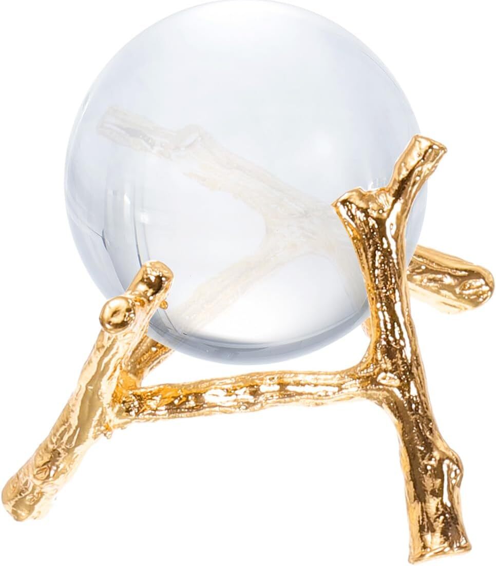 MECCANIXITY Alloy Crystal Ball Display Holder Egg Sphere Stand Gold gold