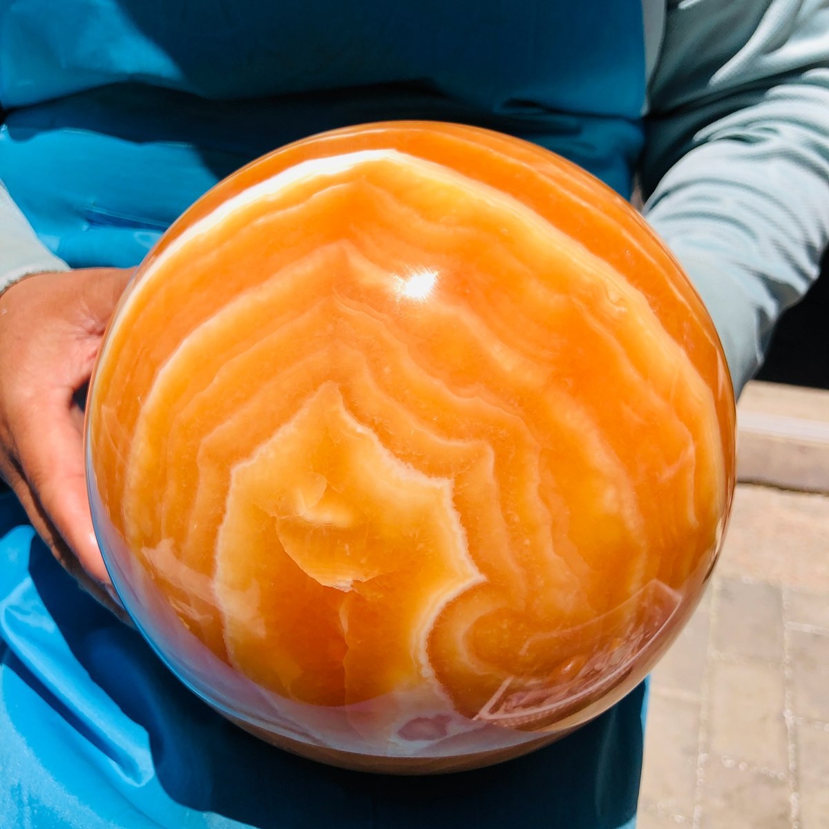 6850g Natural Yellow Calcite Sphere Quartz Crystal Polished Ball Reiki Healing