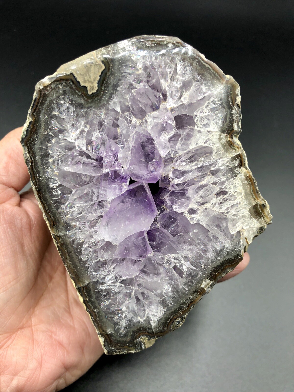 Amethyst Genuine Crystal Free Standing Geode 1.9lbs