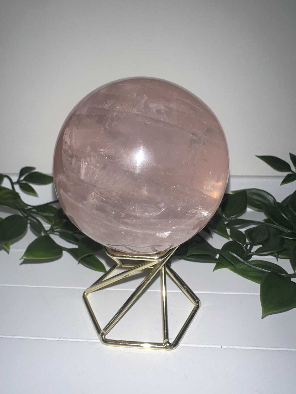 💖✨Rose Quartz With Star Asterism Sphere Crystal Chakra Gemstone 68mm 455g gift