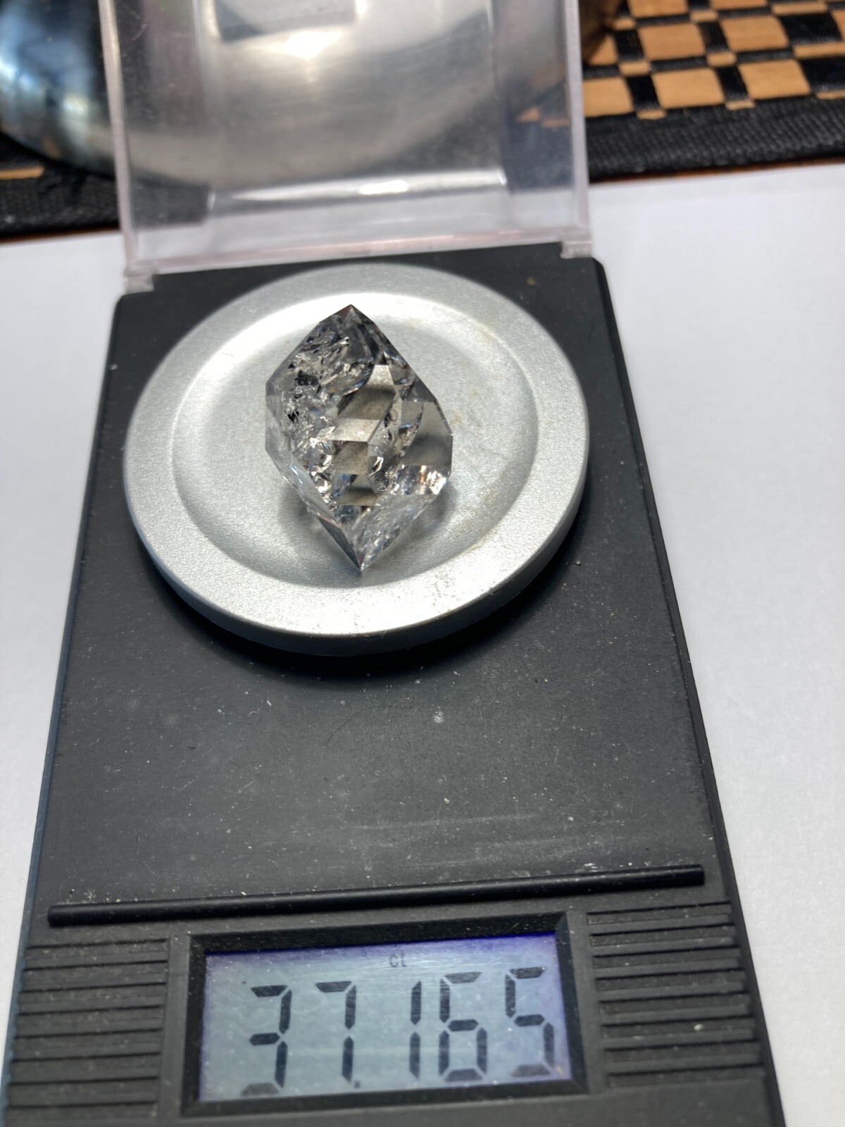 Herkimer NY AA + Diamond NEW TREASURE BOX 26mm x 20mm, 37.18 ct sec C2