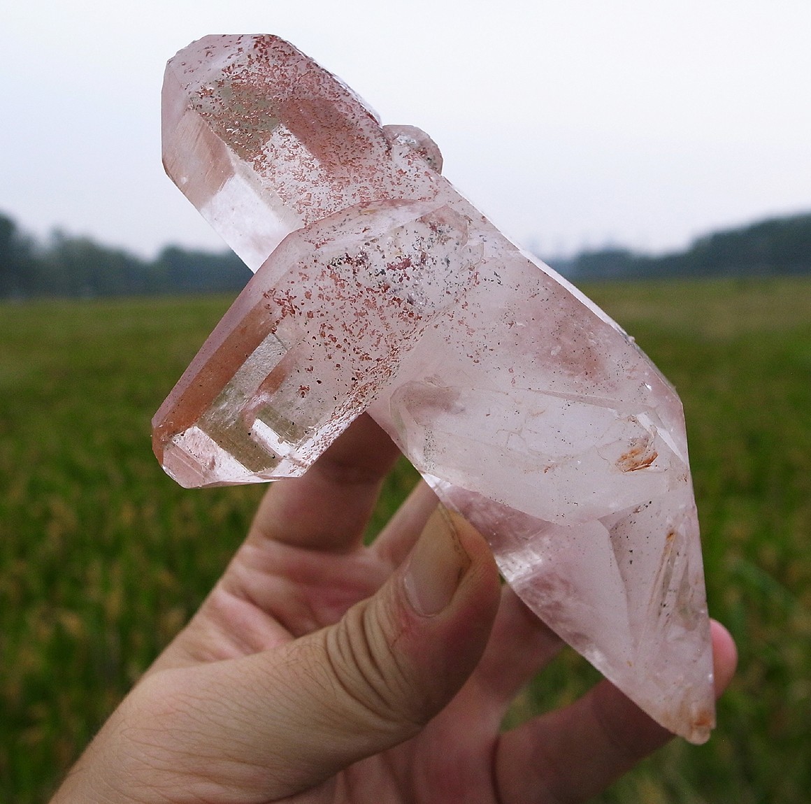 RARE!!!GEM Elestial Angel PINK Lemurian Quartz Crystal Cluster-Touch the Angel