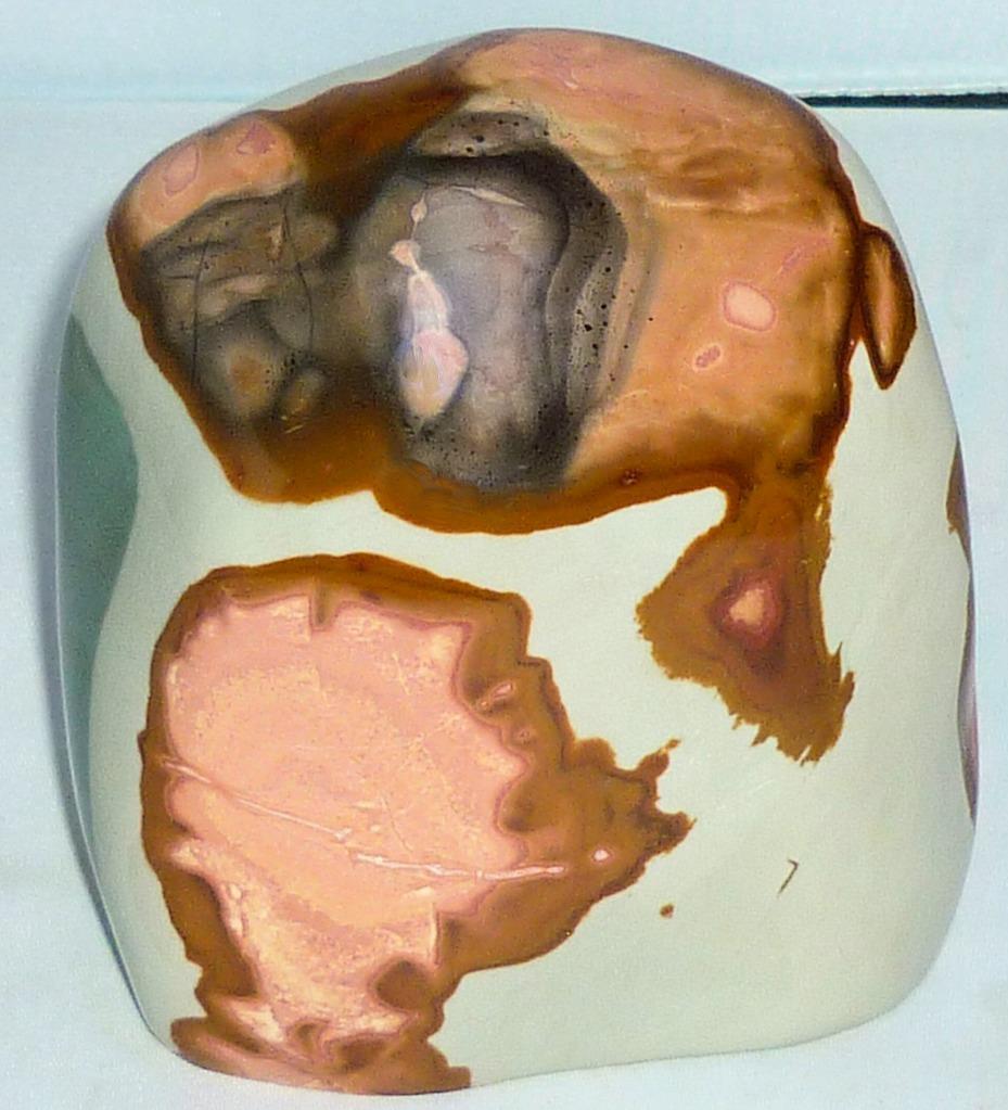 LARGE POLISHED POLYCHROME JASPER FREEFORM PAPERWEIGHT 11cm HIGH Approx 1.4kg