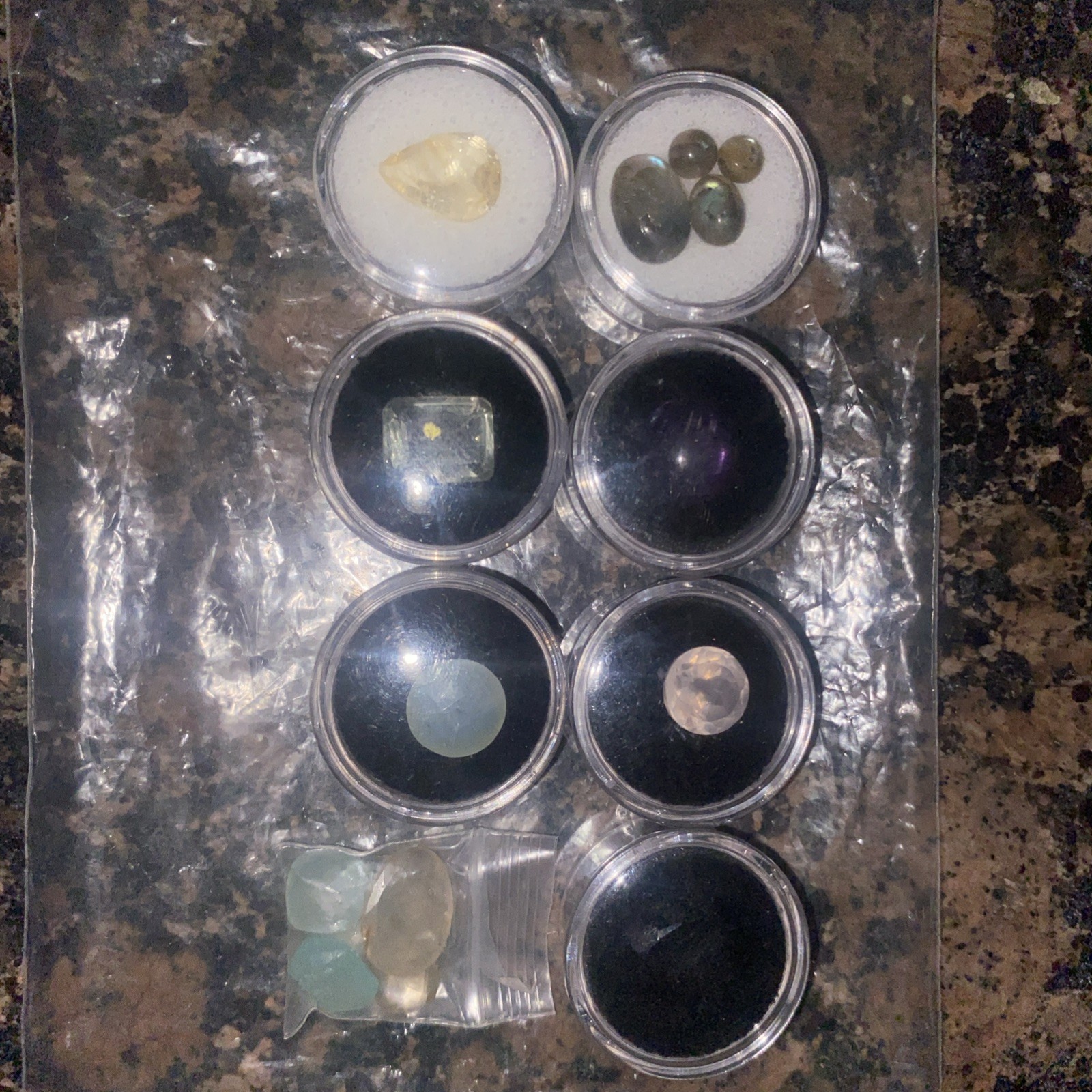 Natural Gemstone Collection Blk Agate, Amethyst, Tigers Eye, Quartz, Aquamarine