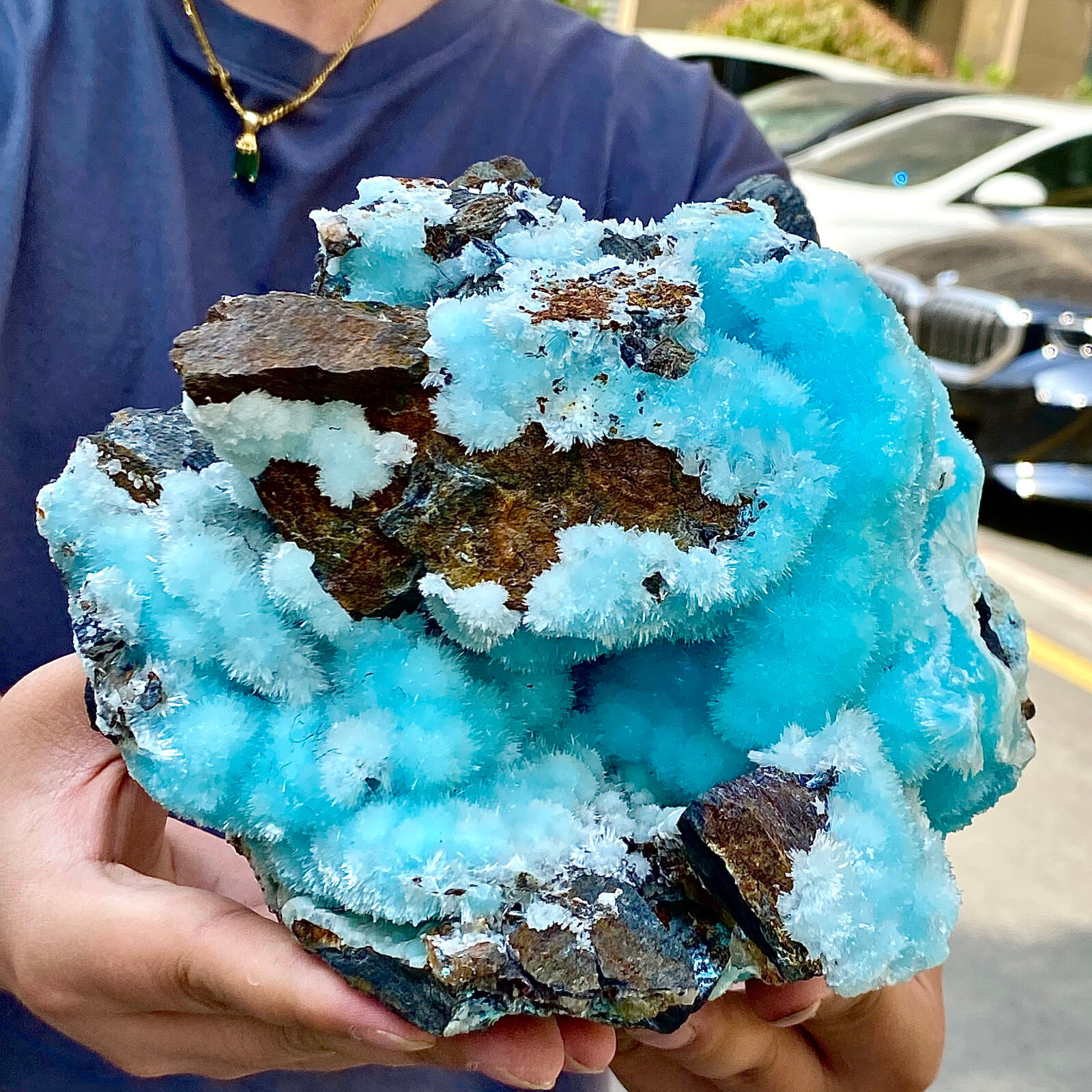 8.47LB sea patterned natural blue textured crystal, Chinese blue Aragon stone