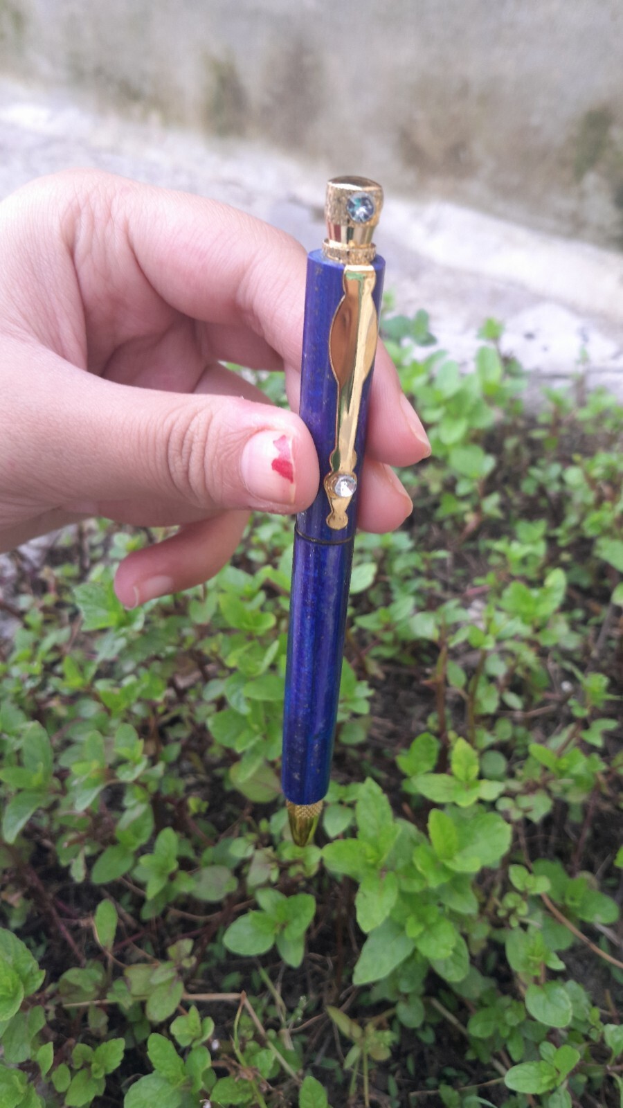 25g Natural Stone Lapis Lazuli Ballpoint Blue Ink Pen Premium Quality Handmade