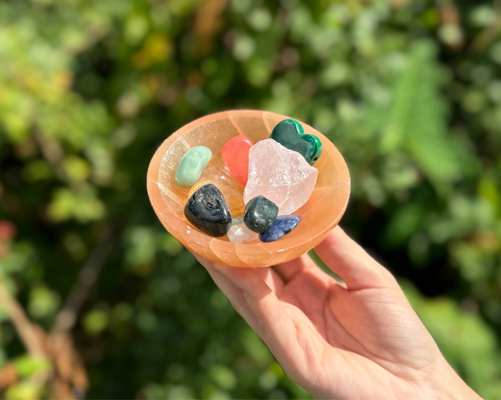Orange Selenite Crystal Bowl, 3” Charging Bowl – Decorative Stone Bowls
